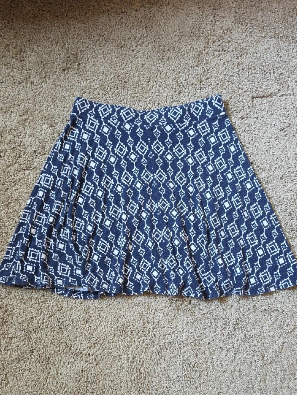 Rue21 Navy & White Printed Skater Skirt